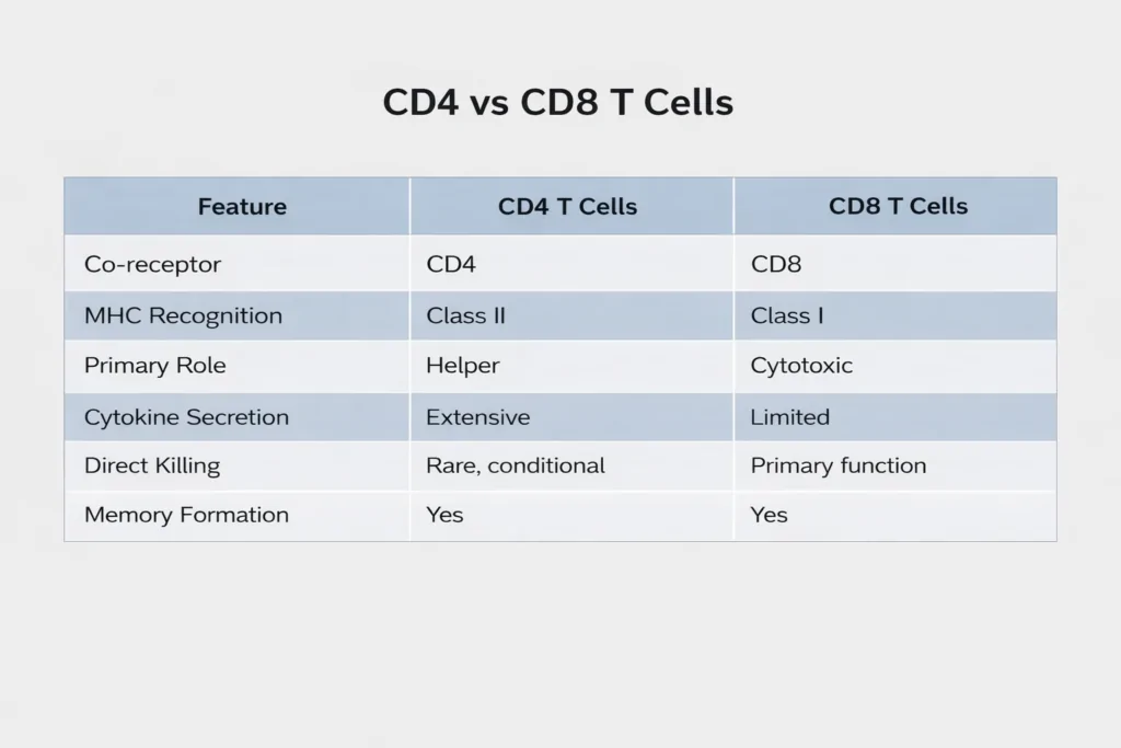 cd4 t cell and cd8 t cell