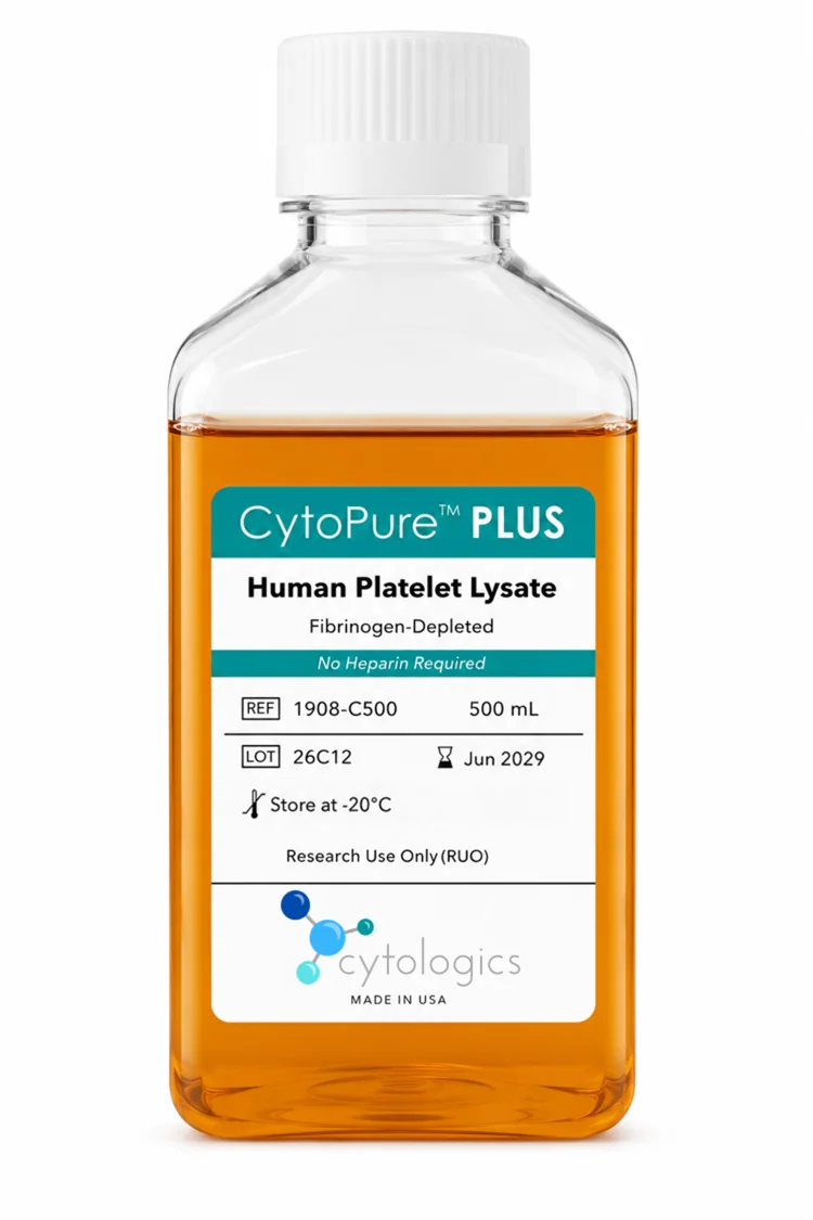 CytoPure™ PLUS human platelet lysate, 500 mL bottle